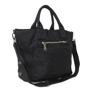 Prada top Tote green nylon Bag khaki Reversible Tessuto black